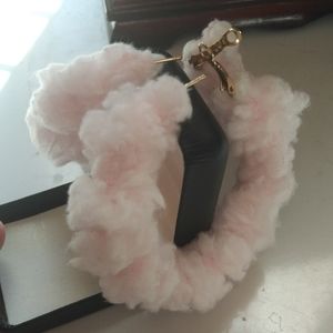 Handmade Pink Fluffy Hoops